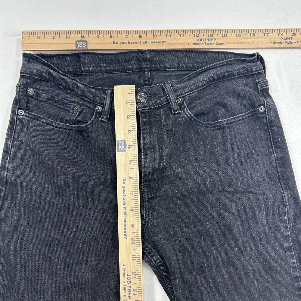 Levi's 514 Straight Fit Jeans Mens Fits 34x34 Black Denim Dark Wash Stretch